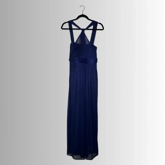 Birdy Grey Grace Convertible Dress, Chiffon Navy Bridesmaid Dress, Size Medium - Picture 5 of 9